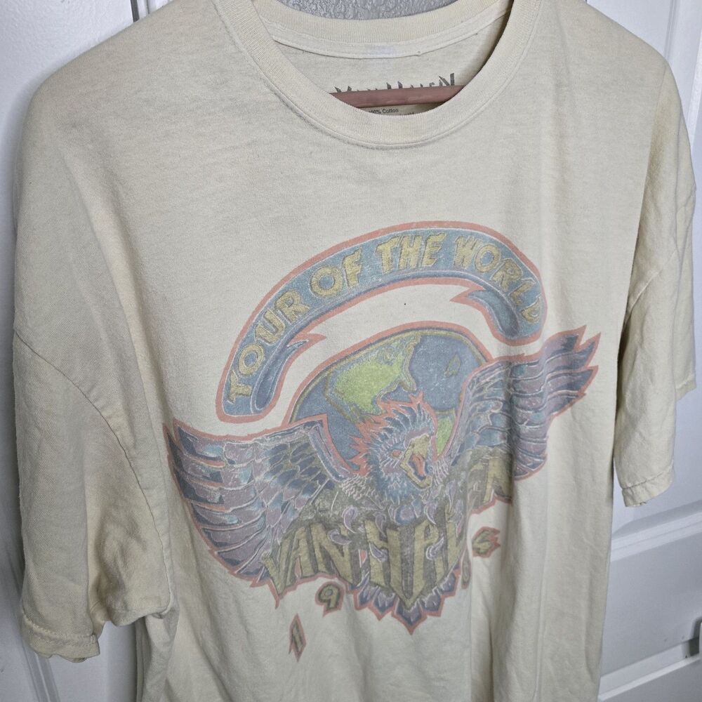 Van Halen 1984 Tour Of The World  T-Shirt Men's S/M Oversized Retro Rock - Picture 2 of 4